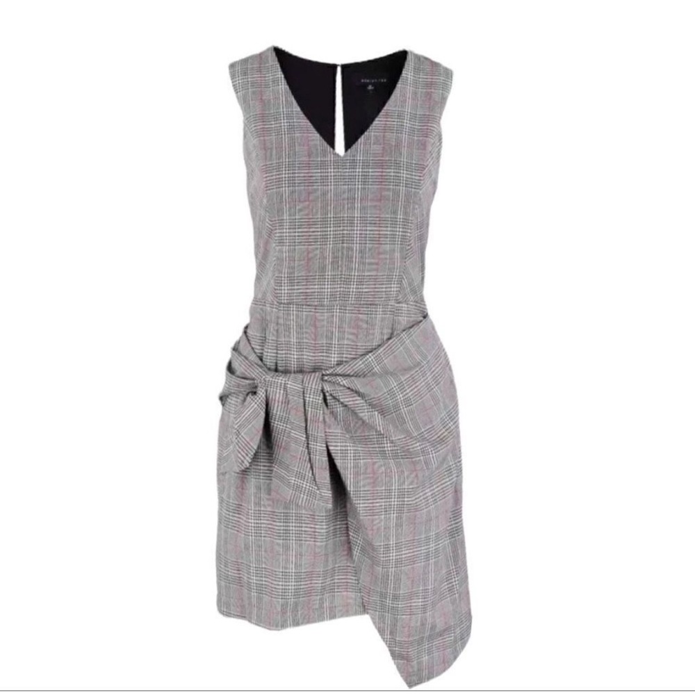 NWT Madelyn Rae Aurora Plaid Tie Mini Dress Nordstrom Classic Modern Sleeveless